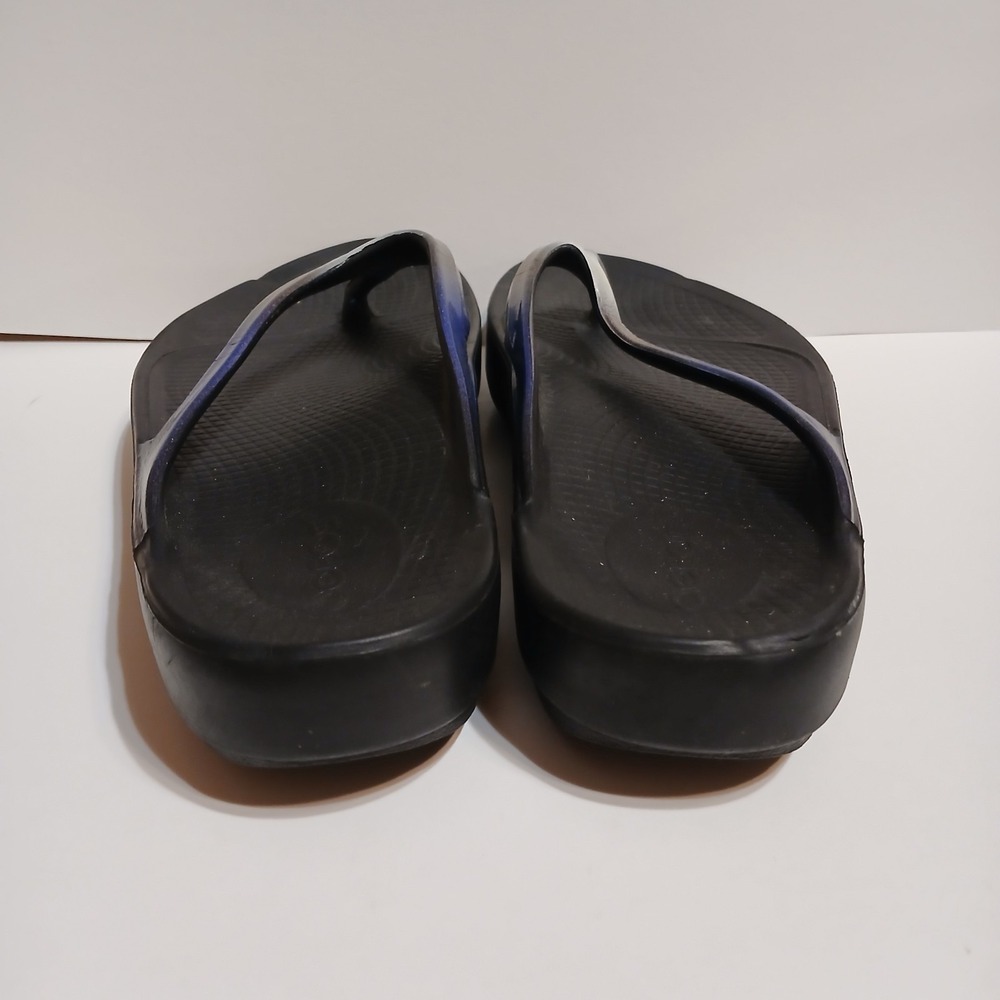 OOFOS OOlala Luxe Women 5 Calypso Sandals Black Thong Recovery 848282012799 - Picture 5 of 9